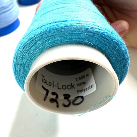 79 Spools of Serger Thread White Blue Yellow Beige YLI Sure Lock - Picture 4 of 6